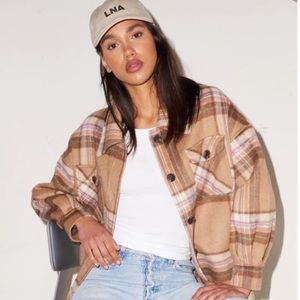 LNA Boyfriend Oversized Plaid Shacket
